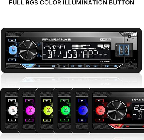 Single Din CarPlay Stereo Receiver: 6.5 Inch Android Auto Touchscreen - Bluetooth MirrorLink IPS Display AM FM Radio Type-C Charge USB AUX-in HD Backup Camera Input Audio Output in Saudi Arabia