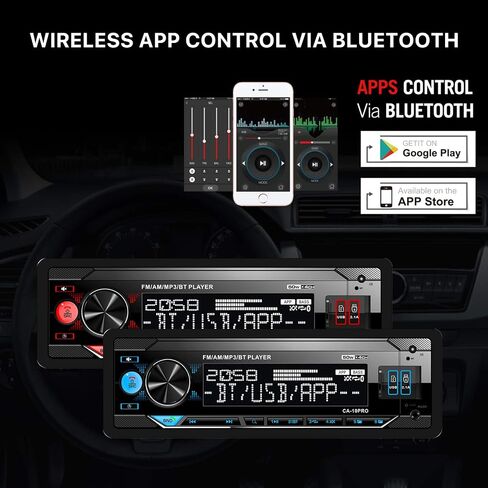 Single Din CarPlay Stereo Receiver: 6.5 Inch Android Auto Touchscreen - Bluetooth MirrorLink IPS Display AM FM Radio Type-C Charge USB AUX-in HD Backup Camera Input Audio Output in Saudi Arabia