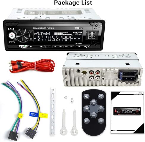 Single Din CarPlay Stereo Receiver: 6.5 Inch Android Auto Touchscreen - Bluetooth MirrorLink IPS Display AM FM Radio Type-C Charge USB AUX-in HD Backup Camera Input Audio Output in Saudi Arabia