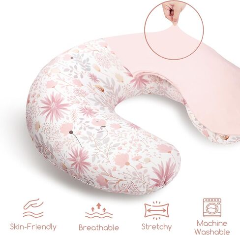 Nursing Pillow Cover 2 Pack, Breastfeeding Pillow Cover for Baby Girls Boys, Soft Stretchy Nursing Pillowcase for Infant Newborn, Removable Slipcover for Nursing Pillows Dinosaur(Only Cover) in Saudi Arabia