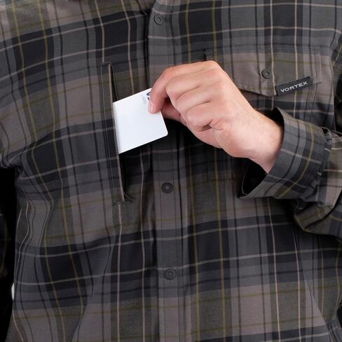Vortex Men's Trail Call Tech Flannel Shirts - Mechanical Stretch, Moisture Wicking, Underarm Gusset in Saudi Arabia