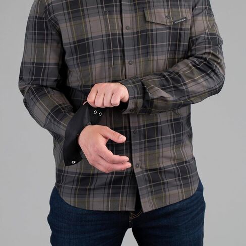 Vortex Men's Trail Call Tech Flannel Shirts - Mechanical Stretch, Moisture Wicking, Underarm Gusset in Saudi Arabia