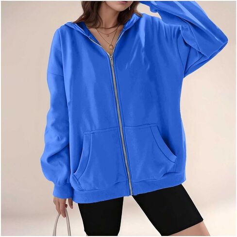 Zip Up Hoodie Women, 2025 Oversized Sweatshirt Long Sleeve Light Jackets Lightweight Y2K Cute Hoodies Winter Clothing in Saudi Arabia