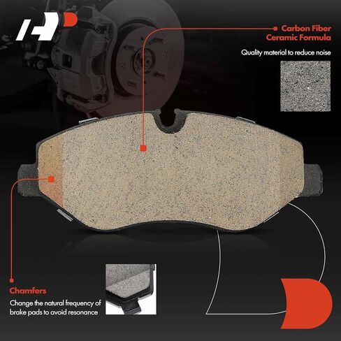 A-Premium Front Ceramic Disc Brake Pads Set Compatible with Mercedes Benz Sprinter 2500 2010-2018, Metris 2016-2020 & Dodge Sprinter 2500 & Freightliner Sprinter 2500 & Volkswagen Crafter Van, 4 Pcs in Saudi Arabia