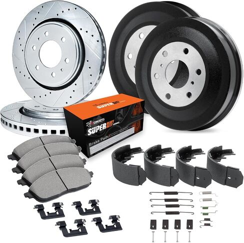 R1 Concepts Front and Rear Brakes and Rotors| Hardware Included| Front and Rear Super Duty Brake Pads and Rotors Kit| Fits 2005-2023 Toyota Tacoma in Saudi Arabia