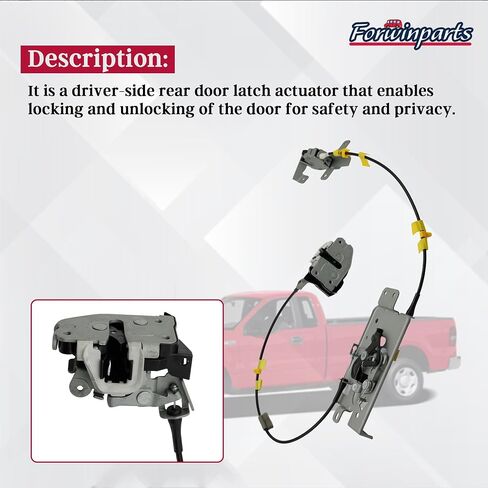 Rear Door Lock Latch with Cable Assembly Left Driver Side for 2004-2008 Ford F-150 Extended Cab Pickup Upper and Lower Locking Latches Assembly 6l3Z18264A01B 8L3Z18264A01B in Kuwait
