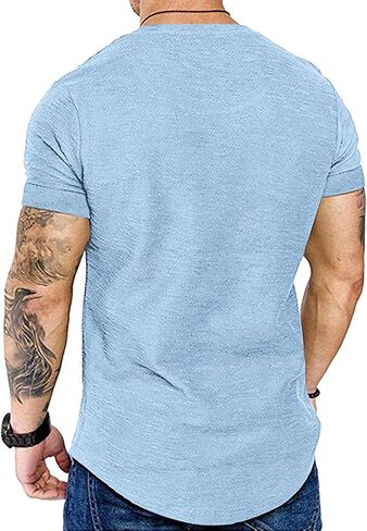Men Muscle Workout T Shirt Gym Bodybuilding Active Short Sleeve T-Shirt Fitted Hipster Tee Top in Saudi Arabia