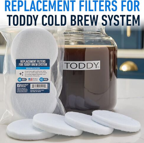 سدادات بديلة (6 عبوات) ومرشحات (4 عبوات) حزمة كومبو لأنظمة المشروبات الباردة من Toddy، من شركة Essential Values in Kuwait