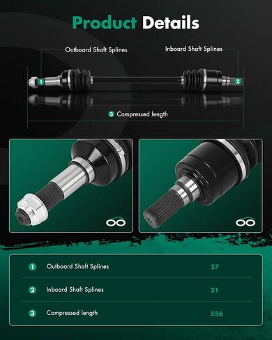 SCITOO Rear Left Right CV Axle Shaft Assembly For Yamaha YXZ1000R 2016 2017 2018 2019 2020 2021 2022 2 Pack in Saudi Arabia