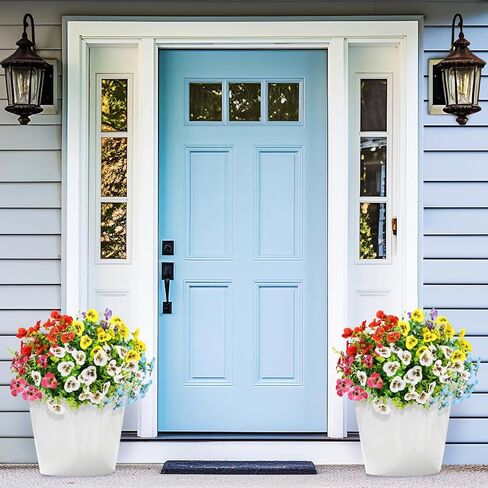 MACTING Fall Artificial Flowers for Outdoors 12 Bundles Fake Pansies UV Resistant Outdoor Faux Plants Plastic Greenery Shrubs for Planters Garden Patio Porch Balcony Outside Autumn Thanksgiving Decor in Kuwait