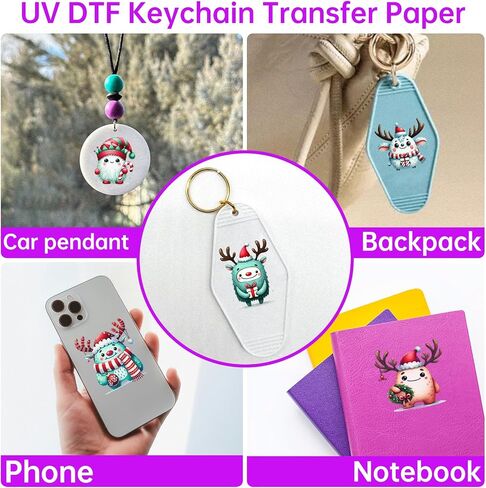 24PCS UV DTF Wraps for Motel Keychain,Christmas Cute Animals UV DTF Wrap Smooth and Durable, vivid colors for Hotel in Saudi Arabia