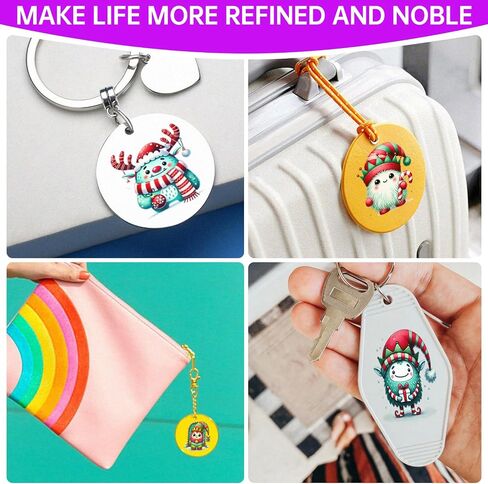 24PCS UV DTF Wraps for Motel Keychain,Christmas Cute Animals UV DTF Wrap Smooth and Durable, vivid colors for Hotel in Saudi Arabia