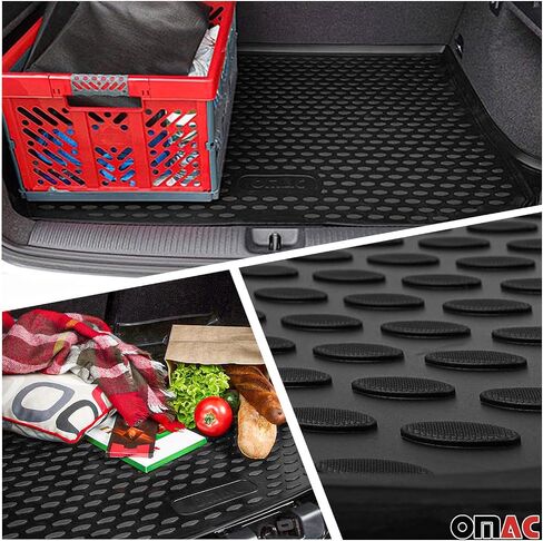 OMAC سجادات أرضية لسيارة Jeep Wrangler 2007-2013 4 أبواب سيارة لجميع الأحوال الجوية 3D مخصصة تناسب المطاط حصيرة مقاومة للماء عديم الرائحة TPE بطانات أرضية قياس بالليزر غير قابلة للانزلاق (أسود) in Kuwait