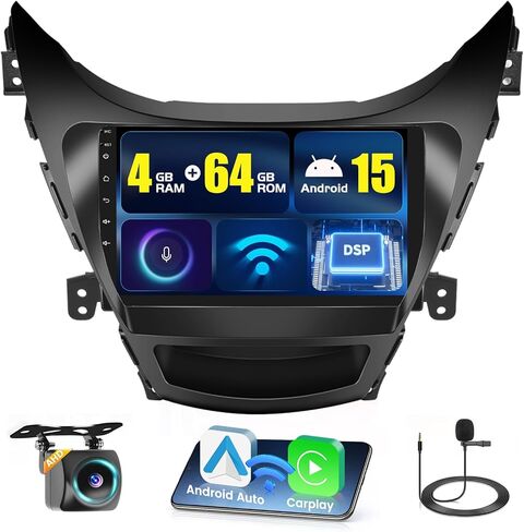 2+32G Android 13 Car Stereo CarPlay Radio for Hyundai Elantra 2011-2013, 9'' HD Touch Screen with Android Auto, AHD Backup Camera, Mirror Link, GPS, WiFi, DSP in Saudi Arabia