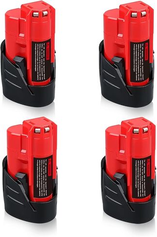 VANON Upgraded 4Pack 3.5Ah 12V Lithium ion Replacement for Milwaukee M-12 Battery 48-11-2401 48-11-2402 48-59-1812 48-11-2411 48-11-2420 48-59-2401 in Saudi Arabia