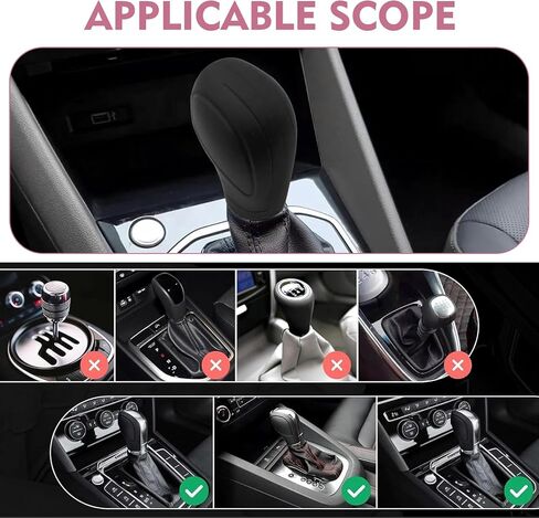 2 PCS Car Gear Shift Knob Cover, Anti-Slip Scratch-Resistant Auto Knob Gear Stick Protector, Comfortable Silicone Handbrake Shifter Interior Cover, Universal for Most Cars (Pink) in Kuwait
