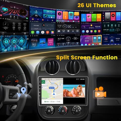4+64GB for Jeep Patriot Compass 2010-2016 Android 13 Car Radio with Wireless Apple Carplay Android Auto, Hikity 10 1'' Touch Screen Stereo Support SIM Card GPS Bluetooth, EQ DSP, Backup Camera MIC in Saudi Arabia