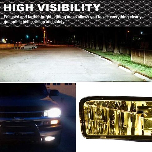 Fog Lights Assembly Compatible with Chevy Silverado 1500 2500 1999-2002/Fit Chevy Silverado 3500 2001-2002/Fit Chevy Suburban/Tahoe 2000-2006 Yellow Lens in Saudi Arabia