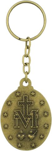 Miraculous Medal Keychain | Antique Gold-Tone Finish | Great Catholic Gift for First Communion, Confirmation, and Graduation | Car and House Key Accessory in Saudi Arabia