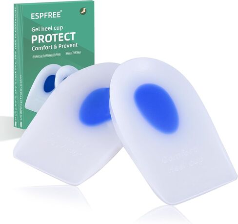 Premium Gel Heel Cups for Heel Pain Relief – Long-Lasting Silicone Inserts for Plantar Fasciitis, Heel Spurs, Achilles Tendonitis – All-Day Shock Absorption & Comfort for Men & Women (Milky White, M) in Kuwait