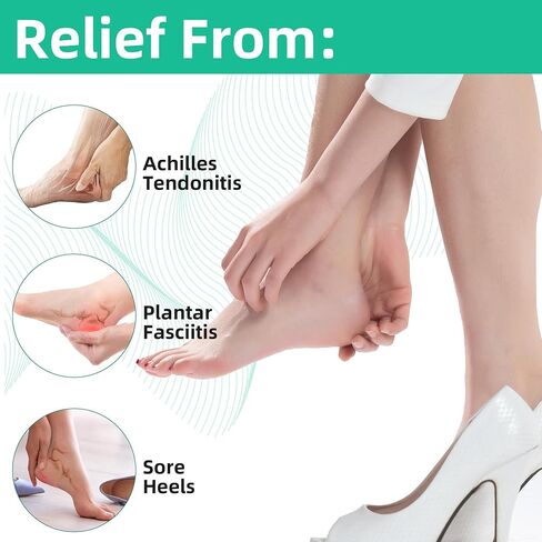 Premium Gel Heel Cups for Heel Pain Relief – Long-Lasting Silicone Inserts for Plantar Fasciitis, Heel Spurs, Achilles Tendonitis – All-Day Shock Absorption & Comfort for Men & Women (Milky White, M) in Kuwait