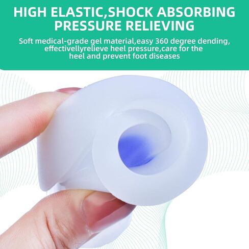 Premium Gel Heel Cups for Heel Pain Relief – Long-Lasting Silicone Inserts for Plantar Fasciitis, Heel Spurs, Achilles Tendonitis – All-Day Shock Absorption & Comfort for Men & Women (Milky White, M) in Kuwait