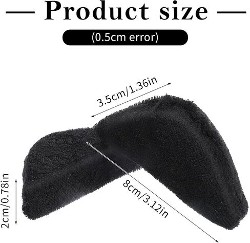 4 Pairs Shoe Filler, Adjustable Sponge Toe Filler Pads, Breathable Big Toe Plug Foot Brace, Reusable Shoe Inserts Fitters for Women, Girls High Heel, Men Shoes Too Big (Black, Skin Color) in Saudi Arabia