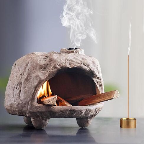 Pottery Palo Santo Holder & Ash Catcher,Rustic Texture Incense Burner,Wood Sticks Dish,Essential Oils Bowl,Cone Burner for Meditation,Yoga,Energy Cleansing,Unique Meditation&Home Decor Gift (Taupe) in Saudi Arabia