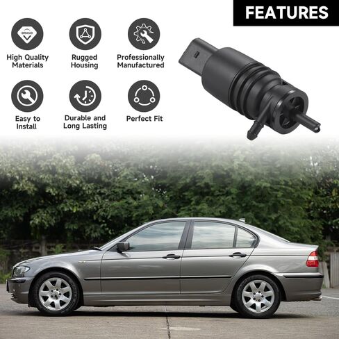 Windshield Washer Motor Pump for BMW 330i / 330xi / 330Ci / 325Ci / 325i 2001-2006 for BMW 328xi / 335xi 2007-2008 | High-Pressure Spraying | Replace Part 67128362154, 67-12-8-362-154 in Saudi Arabia