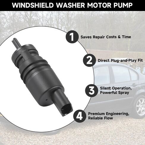 Windshield Washer Motor Pump for BMW 330i / 330xi / 330Ci / 325Ci / 325i 2001-2006 for BMW 328xi / 335xi 2007-2008 | High-Pressure Spraying | Replace Part 67128362154, 67-12-8-362-154 in Saudi Arabia
