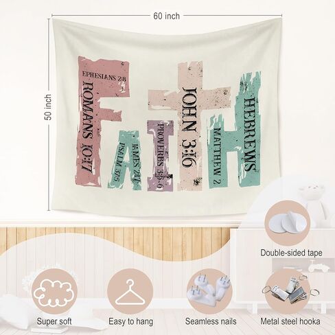 WARDOS Boho Floral Tapestry, in a Field of Roses She Is a Wildflower Tapestry Wall Hanging, Boho Wildflower Wall Blanket Decor for Baby Girls Room Toddler Nursery Bedroom, 50x60 Inch in Kuwait