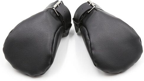 Generic Stand Out in Style with Black Leather Boxing Gloves - Adjustable Pin Buckle Bangles Included Stand Out in Style with Black Leather Boxing Gloves - Adjustable Pin Buckle Bangles Included in Saudi Arabia