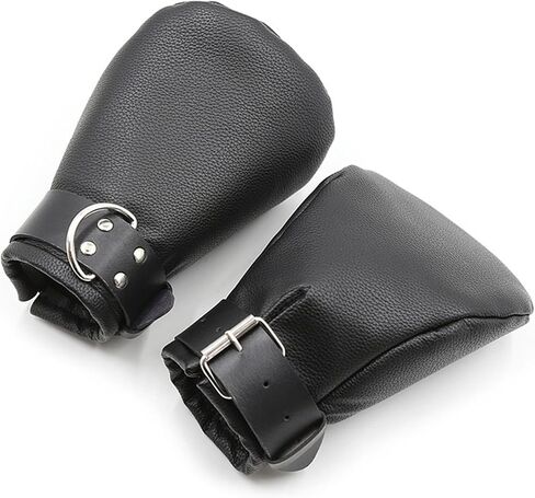 Generic Stand Out in Style with Black Leather Boxing Gloves - Adjustable Pin Buckle Bangles Included Stand Out in Style with Black Leather Boxing Gloves - Adjustable Pin Buckle Bangles Included in Saudi Arabia