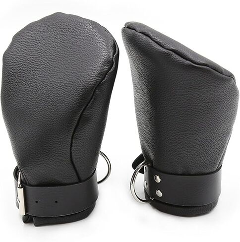 Generic Stand Out in Style with Black Leather Boxing Gloves - Adjustable Pin Buckle Bangles Included Stand Out in Style with Black Leather Boxing Gloves - Adjustable Pin Buckle Bangles Included in Saudi Arabia