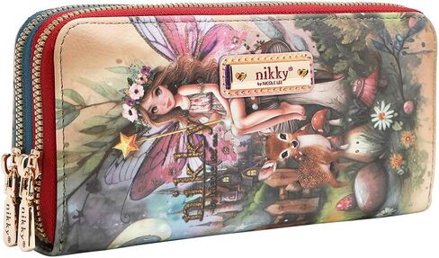 Nicole Lee Nikky Bag Double Zipper Wallet V.2, Women's, Eco-Leather, RFID Blocking, Multiple Card Slots, FALL (FAIRY TALE) in Saudi Arabia