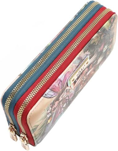 Nicole Lee Nikky Bag Double Zipper Wallet V.2, Women's, Eco-Leather, RFID Blocking, Multiple Card Slots, FALL (FAIRY TALE) in Saudi Arabia
