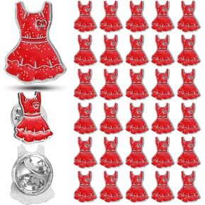 Dingion 100 Pcs Small Red Dress Pin Heart Disease Awareness Pins Support Go Red for Women Red Dress Shaped Pins Heart Health Month Pin for Heart Day Souvenir Gift Valentine's Day in Kuwait