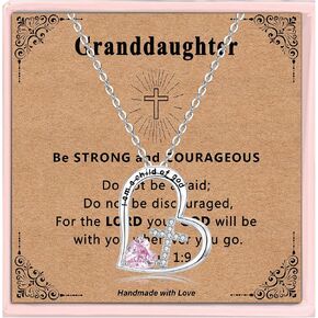 Heart Cross Necklace for Girls, Initial Heart Necklace Baptism First Communion Gift for Daughter Goddaughter in Saudi Arabia