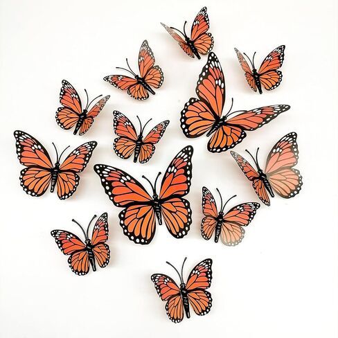 3D Butterfly Wall Decals Pink, Removable Wall Stickers for Room Decor, Magnetic and Adhesive Butterfly Decorations for Home Bedroom Living Room, 12 Pack, P2 in Saudi Arabia