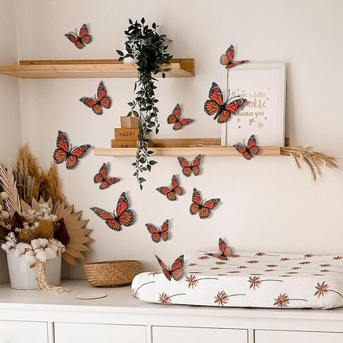 3D Butterfly Wall Decals Pink, Removable Wall Stickers for Room Decor, Magnetic and Adhesive Butterfly Decorations for Home Bedroom Living Room, 12 Pack, P2 in Saudi Arabia