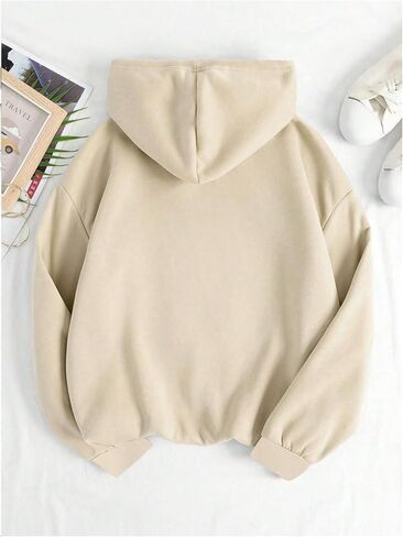 Floerns Women's Letter Print Long Sleeve Hoodies Drawstring Casual Sweatshirt with Pocket in Saudi Arabia