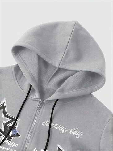 Men's Star Graphic Zip Up Hoodies Long Sleeve Hooded Y2K Sweatshirts Drip Clothes in Saudi Arabia