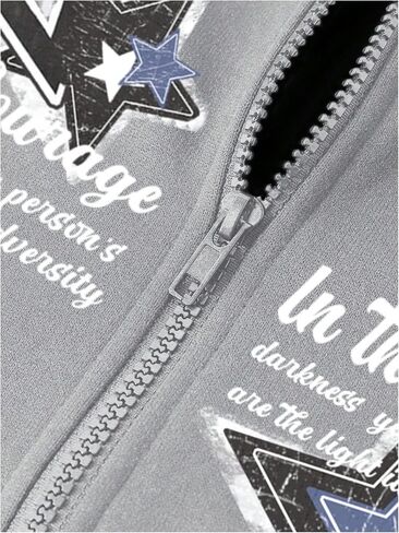 Men's Star Graphic Zip Up Hoodies Long Sleeve Hooded Y2K Sweatshirts Drip Clothes in Saudi Arabia