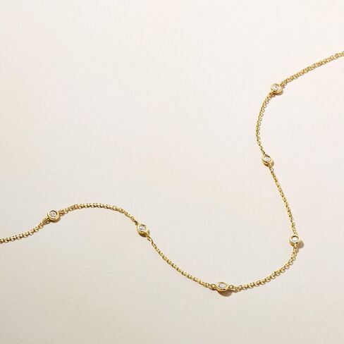 RS Pure by Ross-Simons Diamond Station Necklace in 14kt Gold in Saudi Arabia