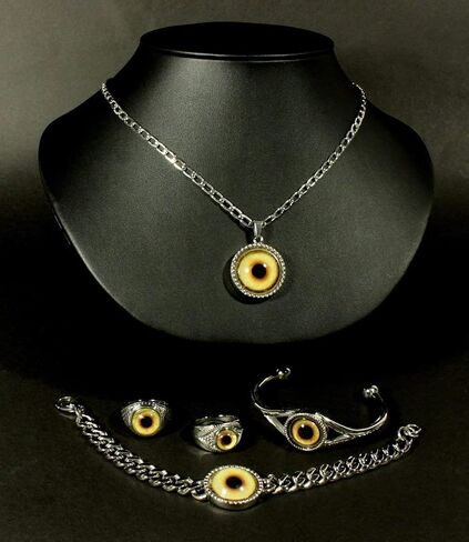 خاتم جريء للرجال أو النساء من شركة Steel Dragon Jewellers مع اختيارك من 21 عين حيوان أو خيال أو عين شريرة (شاهد مقاطع فيديو لكل حلقة) in Kuwait