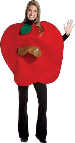 Apple with Worm Adult, Red, One Size Fits Most in Saudi Arabia