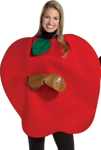 Apple with Worm Adult, Red, One Size Fits Most in Saudi Arabia
