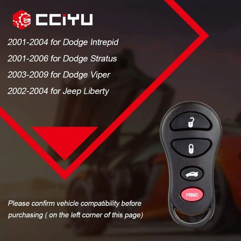 cciyu x 1 فليب مفتاح فوب 4 أزرار استبدال ل01-09 لجيب للحرية لدودج لشجاع لستراتوس للأفعى لكرايسلر LHS 300M كونكورد سيبرينغ سلسلة مع GQ43VT17T in Saudi Arabia