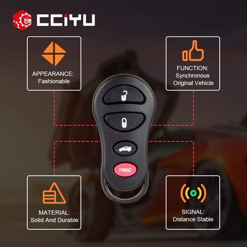 cciyu x 1 فليب مفتاح فوب 4 أزرار استبدال ل01-09 لجيب للحرية لدودج لشجاع لستراتوس للأفعى لكرايسلر LHS 300M كونكورد سيبرينغ سلسلة مع GQ43VT17T in Saudi Arabia