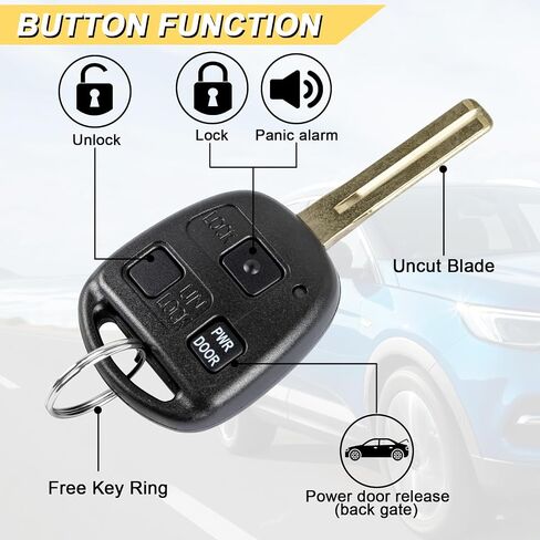 مفتاح Fob بديل لجهاز التحكم عن بعد للدخول بدون مفتاح للسيارة 2004-2006 RX330/ 07-09 RX350/ 06-08 RX400H/ 10 RX450H، HYQ12BBT، 3 أزرار in Kuwait